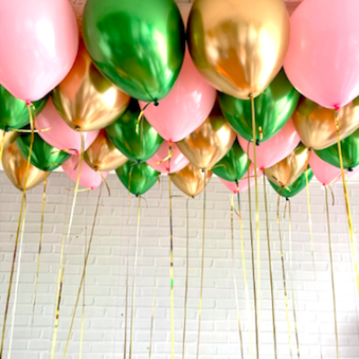 Хром зелёный/золото, пастель розовый - 15шт